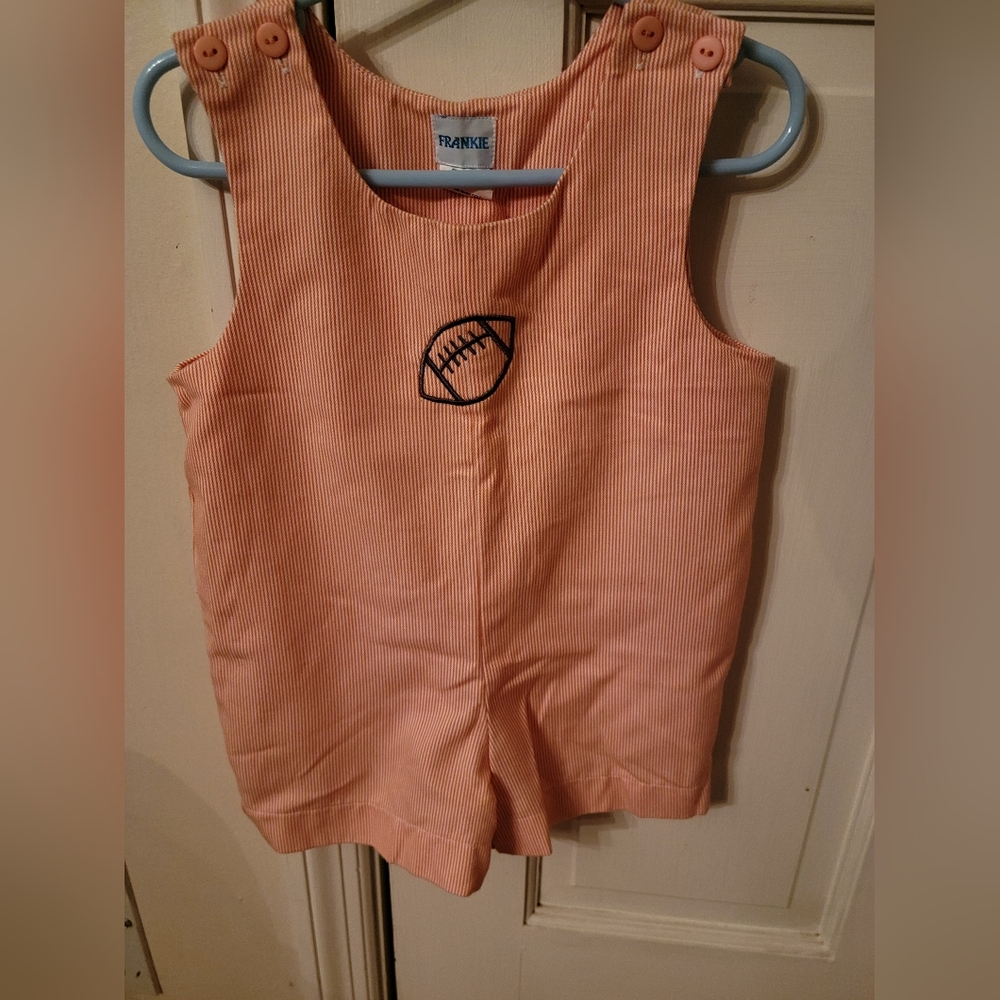 Orange Football Romper Jumper Shortall Jon Jon